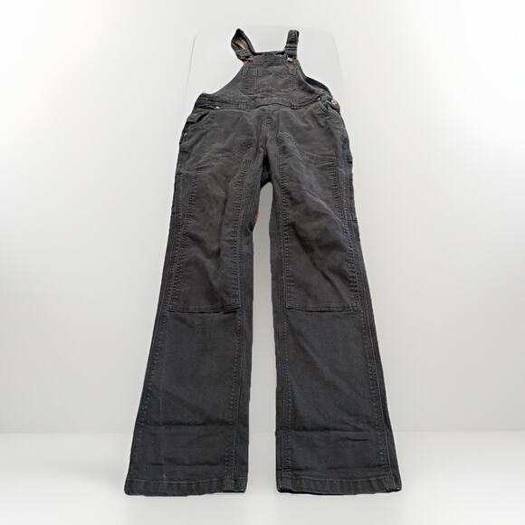Dickies Womens Bib Overalls Black Double Front Duck Adjustable Suspender Size L - Picture 1 of 9